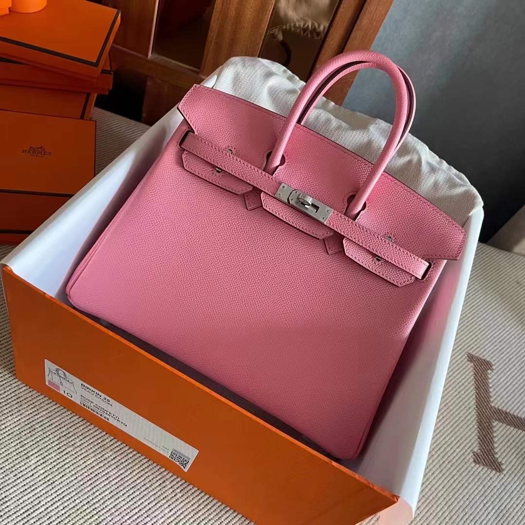 BK 25 epsom 内缝  1Q rose confetti 奶昔粉
