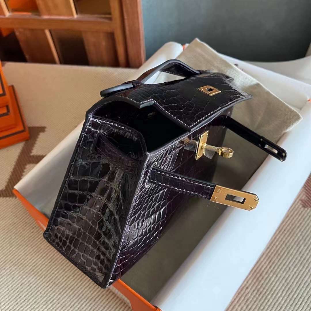 HM kl pochette crocodile Alligator leather N5 Purple