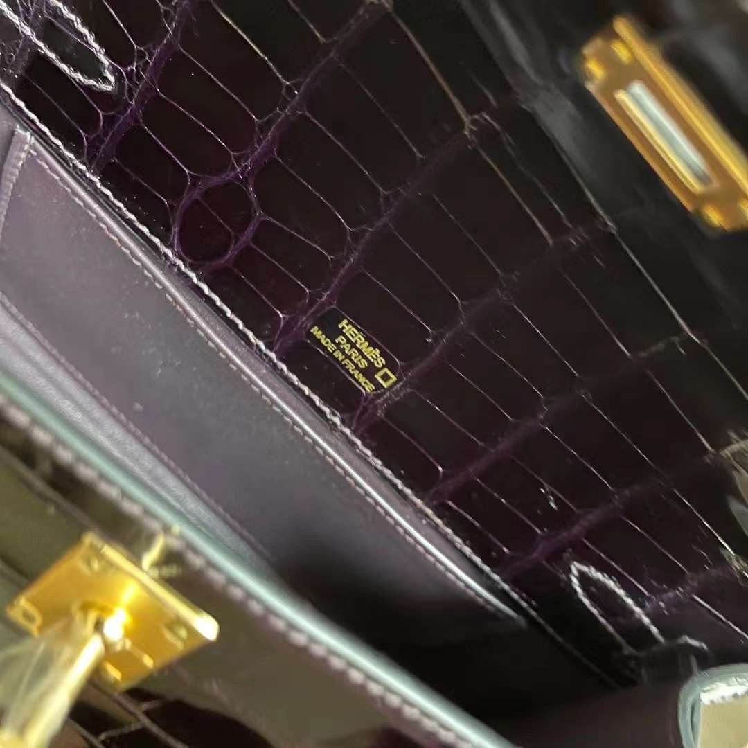 HM kl pochette crocodile Alligator leather N5 Purple