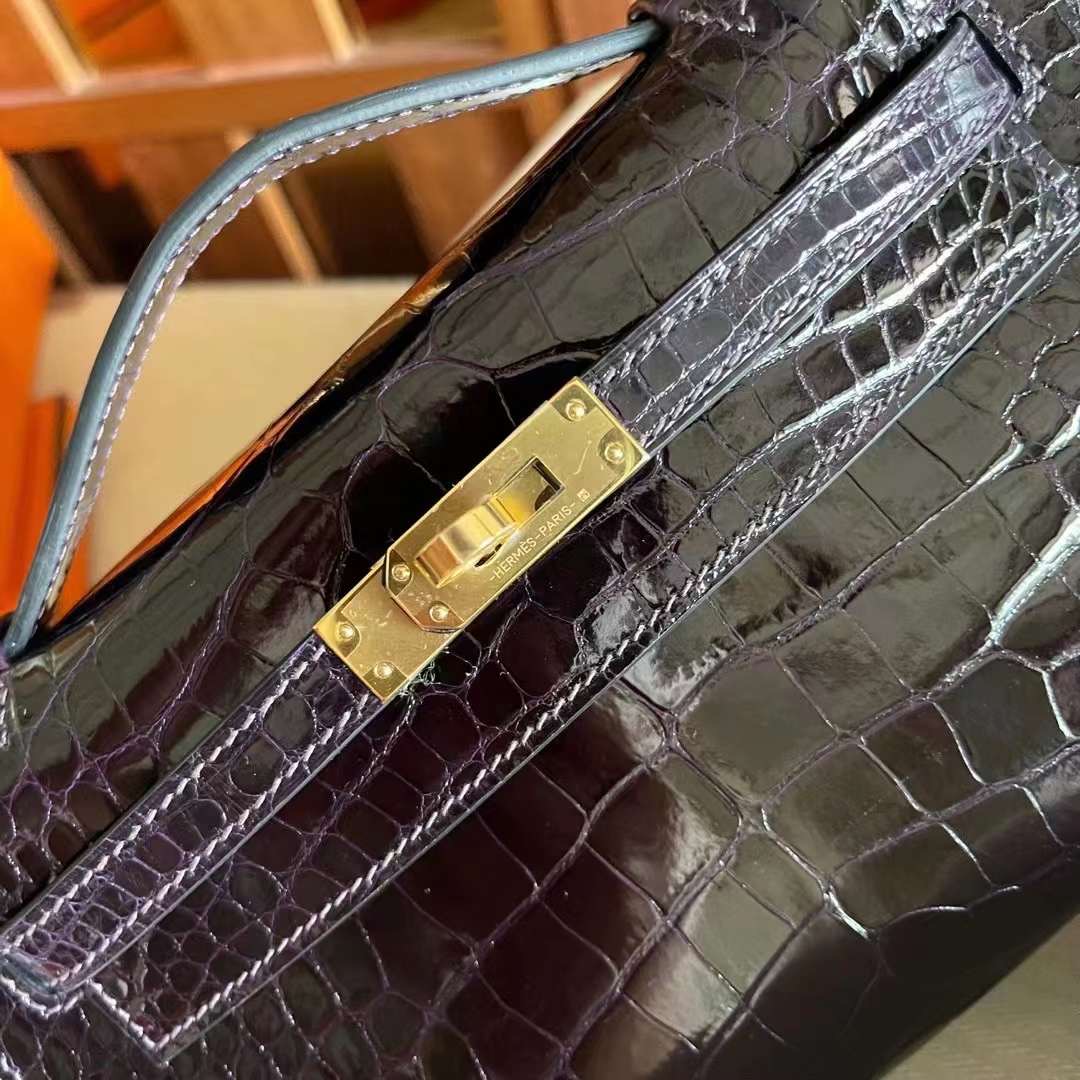 HM kl pochette crocodile Alligator leather N5 Purple