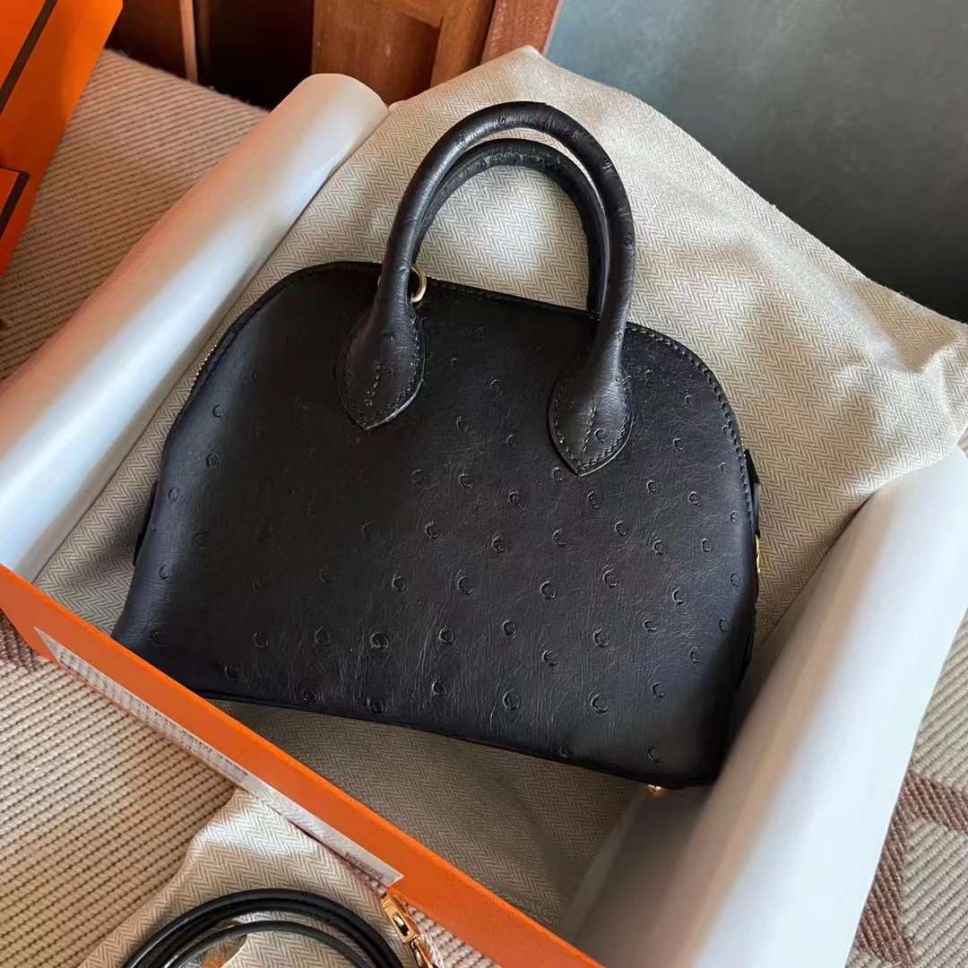 bolide mini ostrich 鸵鸟皮  89 noir 黑金