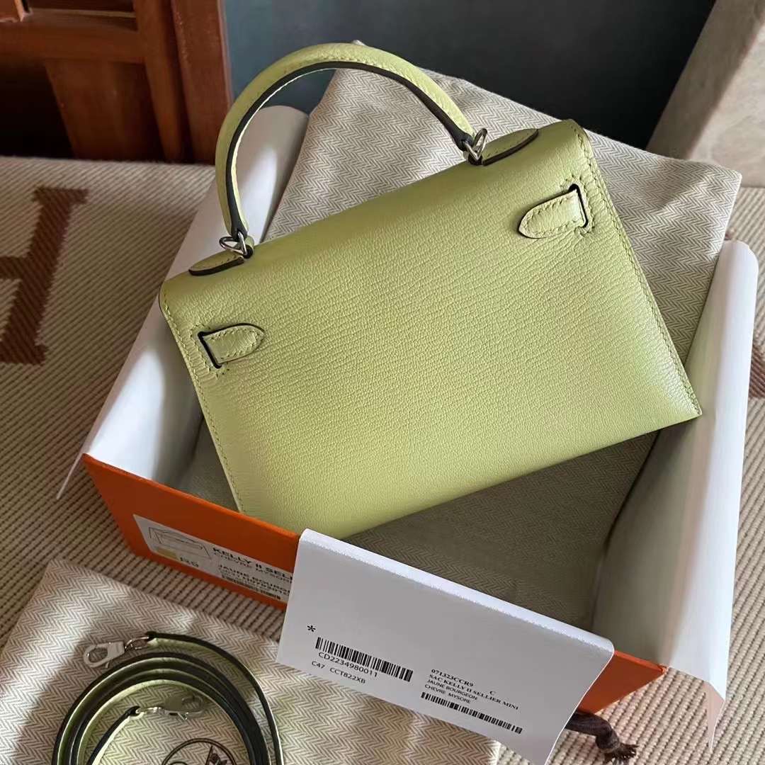 KL mini 二代 山羊皮 R9嫩芽黄 Chevre Mysore Jaune Bourgeon 银