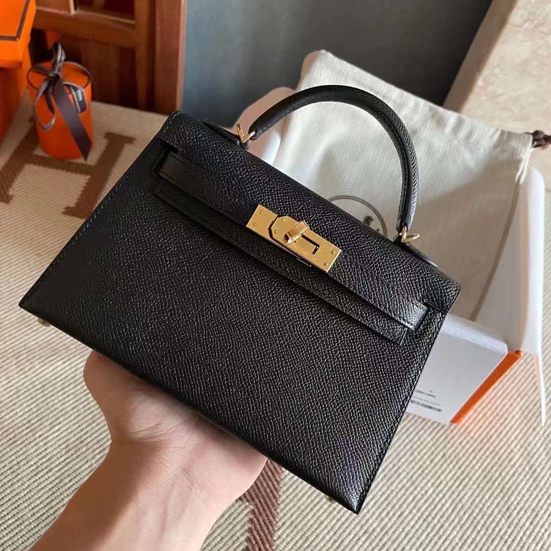 Qatar shop HM Mini KL 2 Epsom Leather 89 Noir