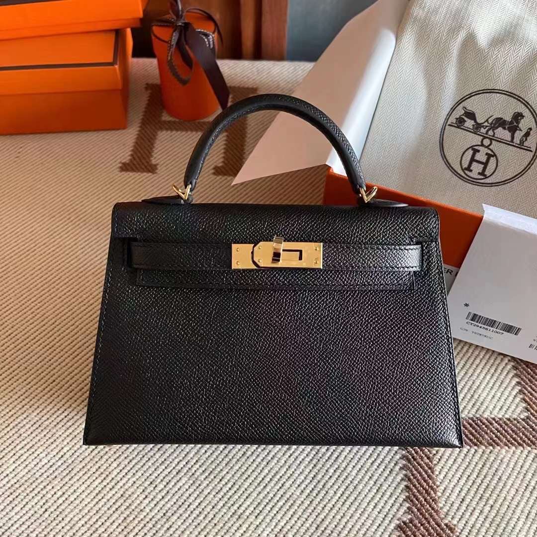 Qatar shop HM Mini KL 2 Epsom Leather 89 Noir