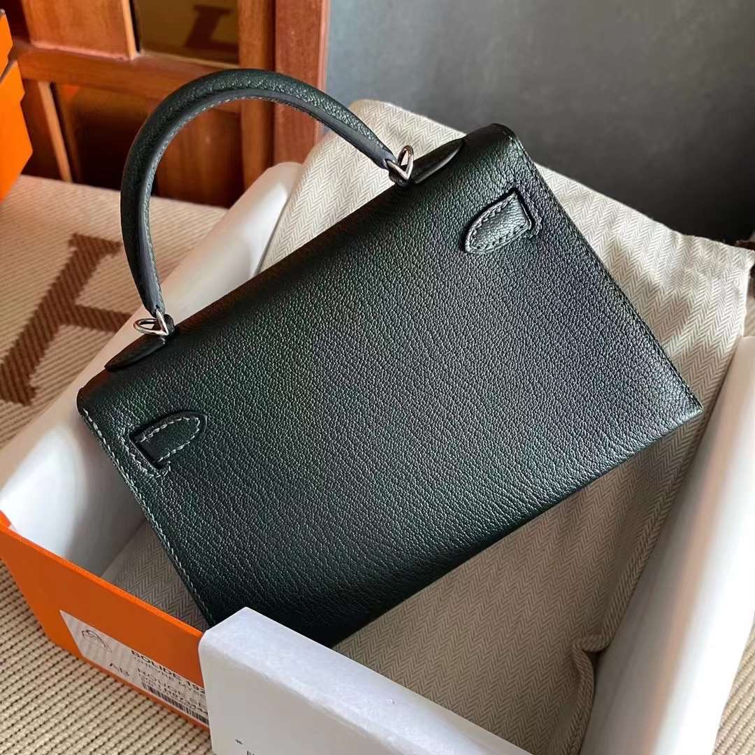 KL mini 二代 山羊皮 6O Vẻt Cypress 松柏绿 内拼蓝  银
