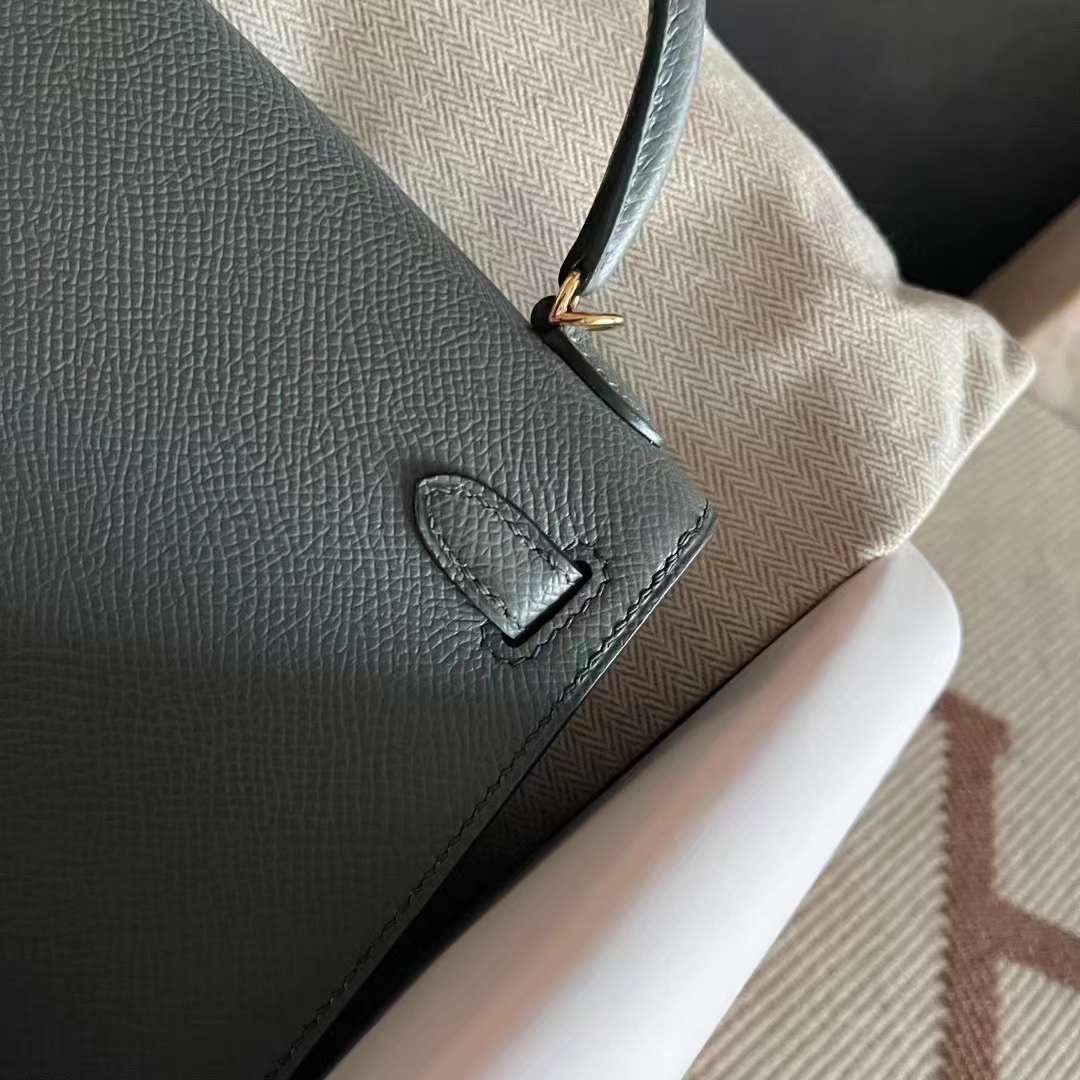 Qatar HM KL Mini 二代 Epsom皮 63 amande 杏绿 Ghw