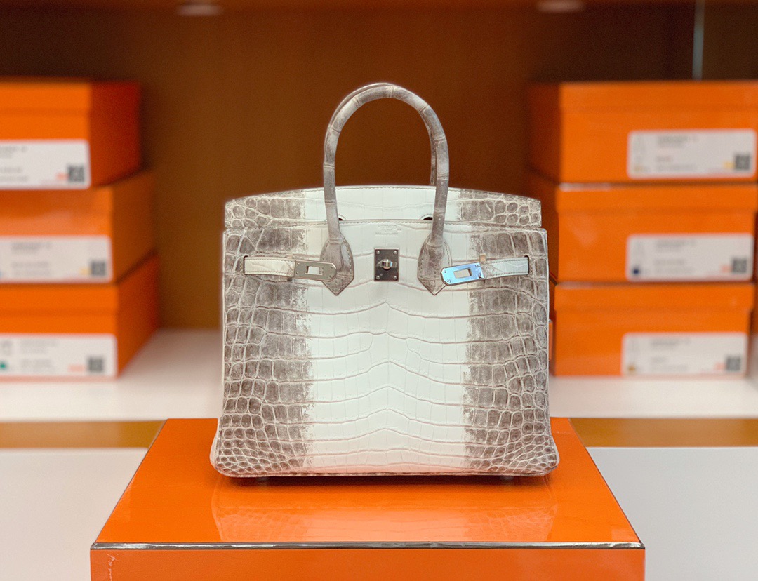 皇后级 BK 25cm Crocodile leather 铂金包 01喜马拉雅白 himalaya 雾面尼罗鳄鱼 两点 银扣 还自带气孔 可遇不可求 [得意]