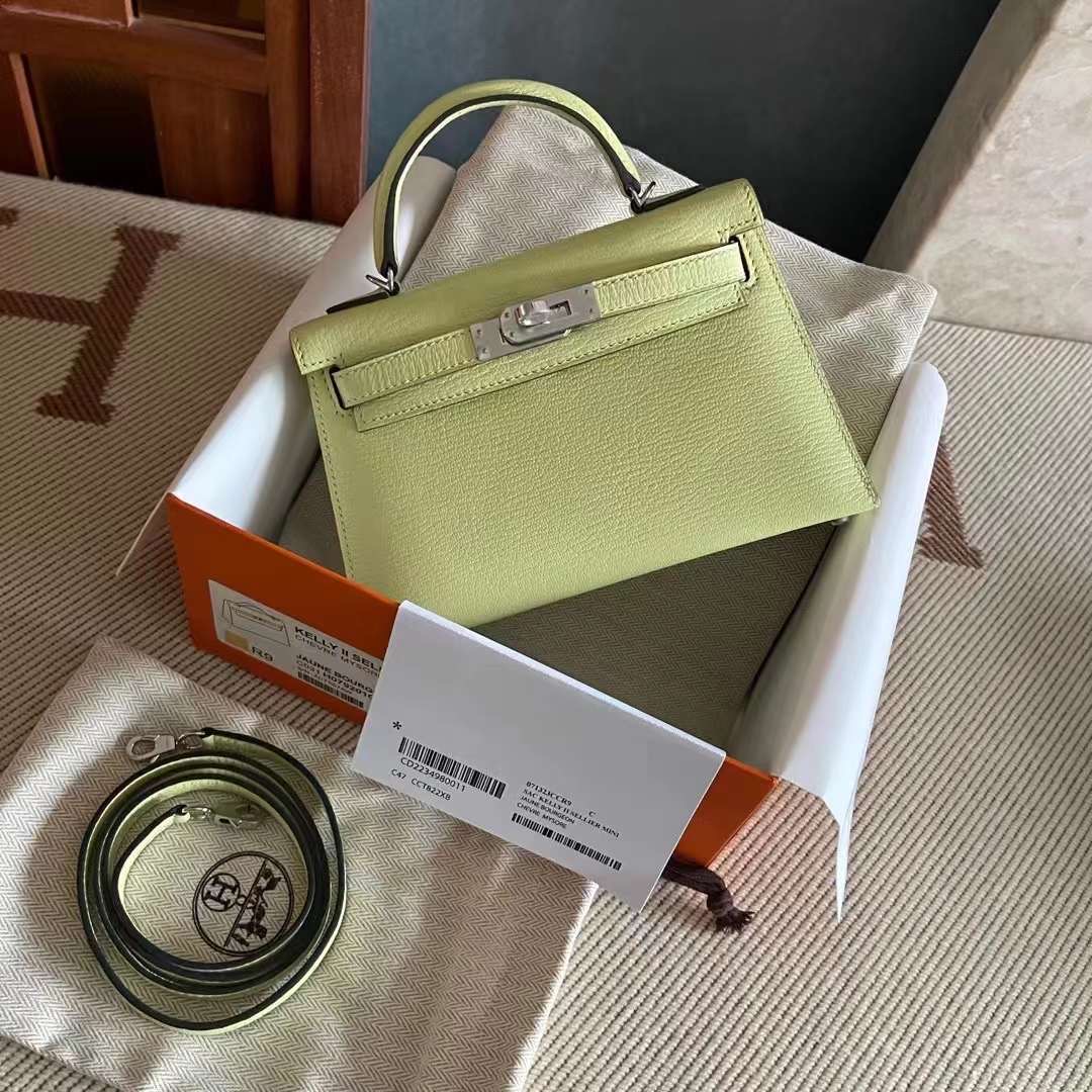 KL mini 二代 山羊皮 R9嫩芽黄 Chevre Mysore Jaune Bourgeon 银