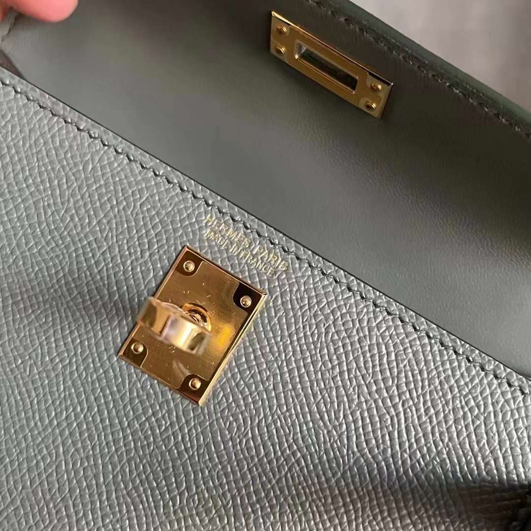 Qatar HM KL Mini 二代 Epsom皮 63 amande 杏绿 Ghw