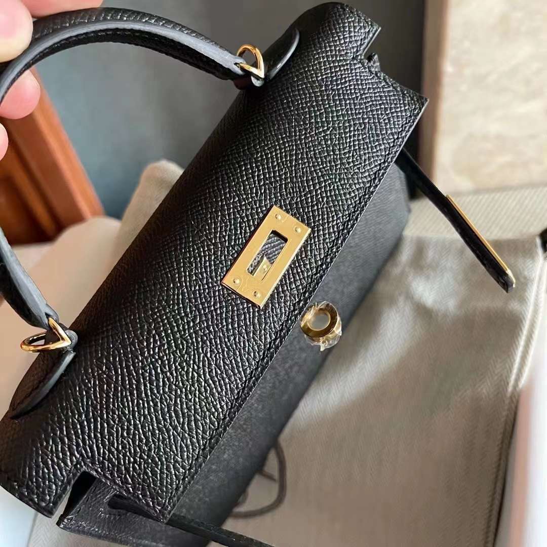 Qatar shop HM Mini KL 2 Epsom Leather 89 Noir