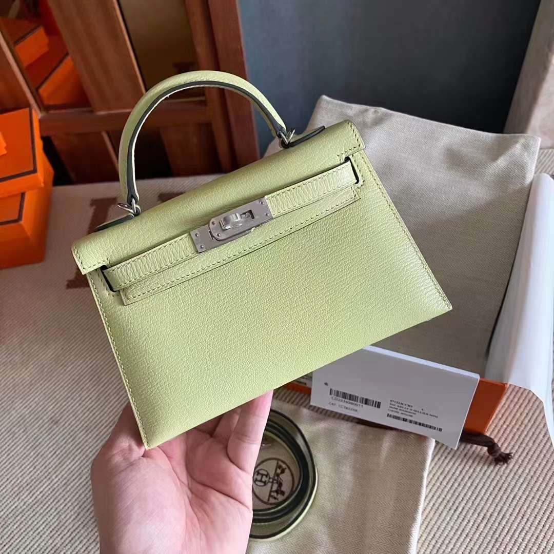 KL mini 二代 山羊皮 R9嫩芽黄 Chevre Mysore Jaune Bourgeon 银