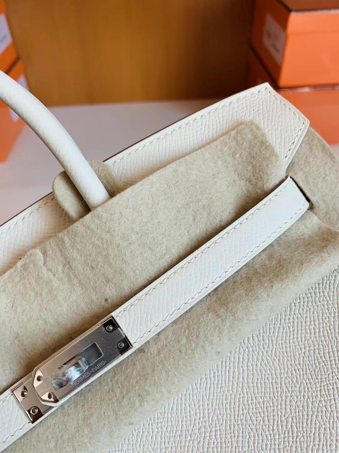 Hernes bk 25cm 奶昔白epsom nata 银扣 👸