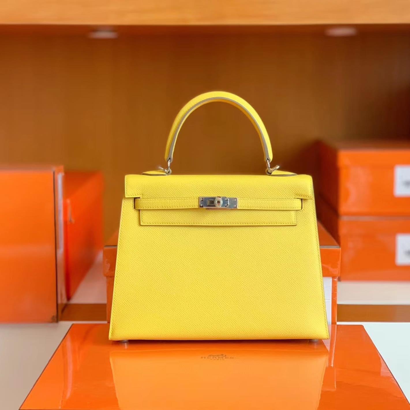 Kuwait HM KL 25cm 9O Jaune Epsom leather