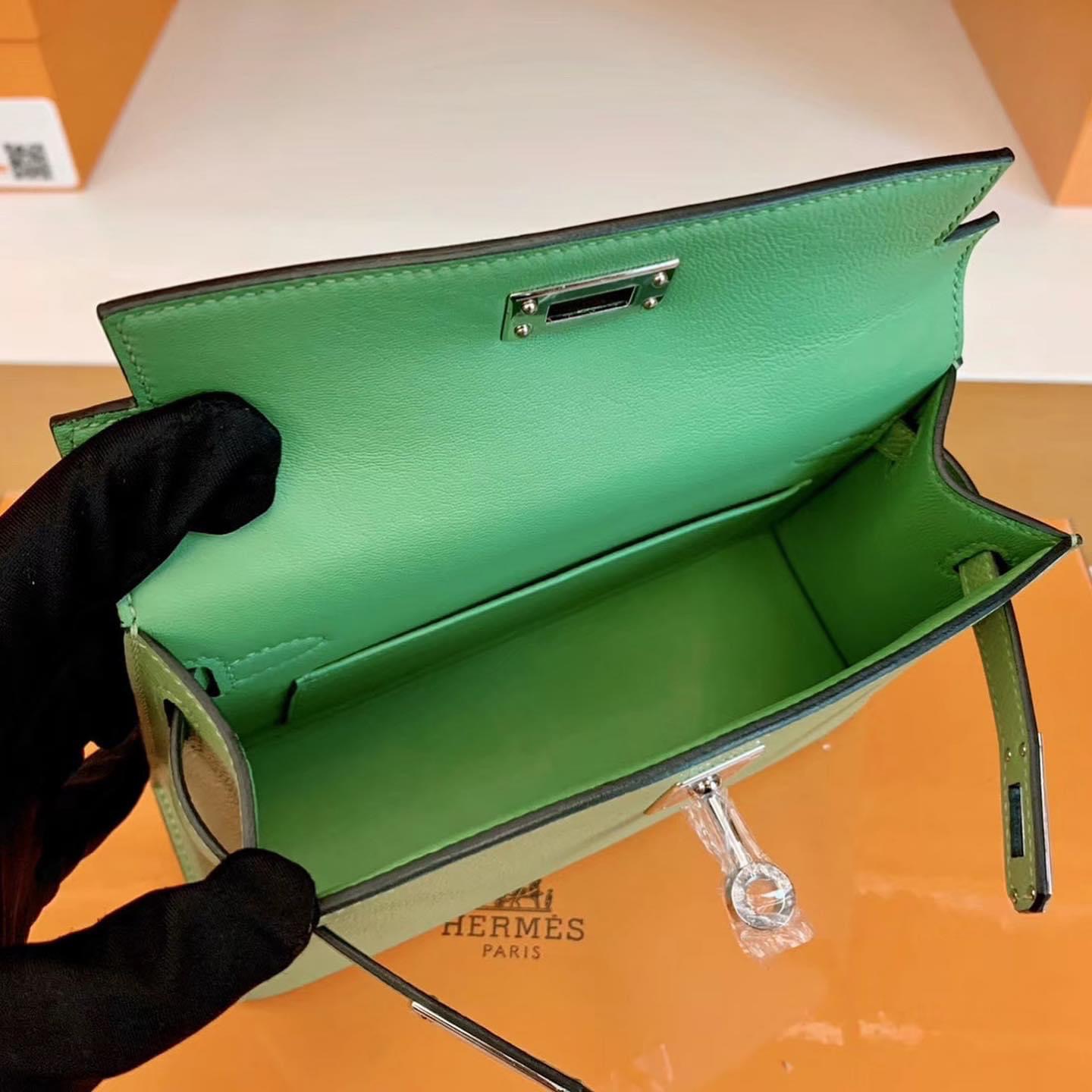 KL Mini 二代 Epsom皮 3I Vert criquet 牛油果绿 银扣