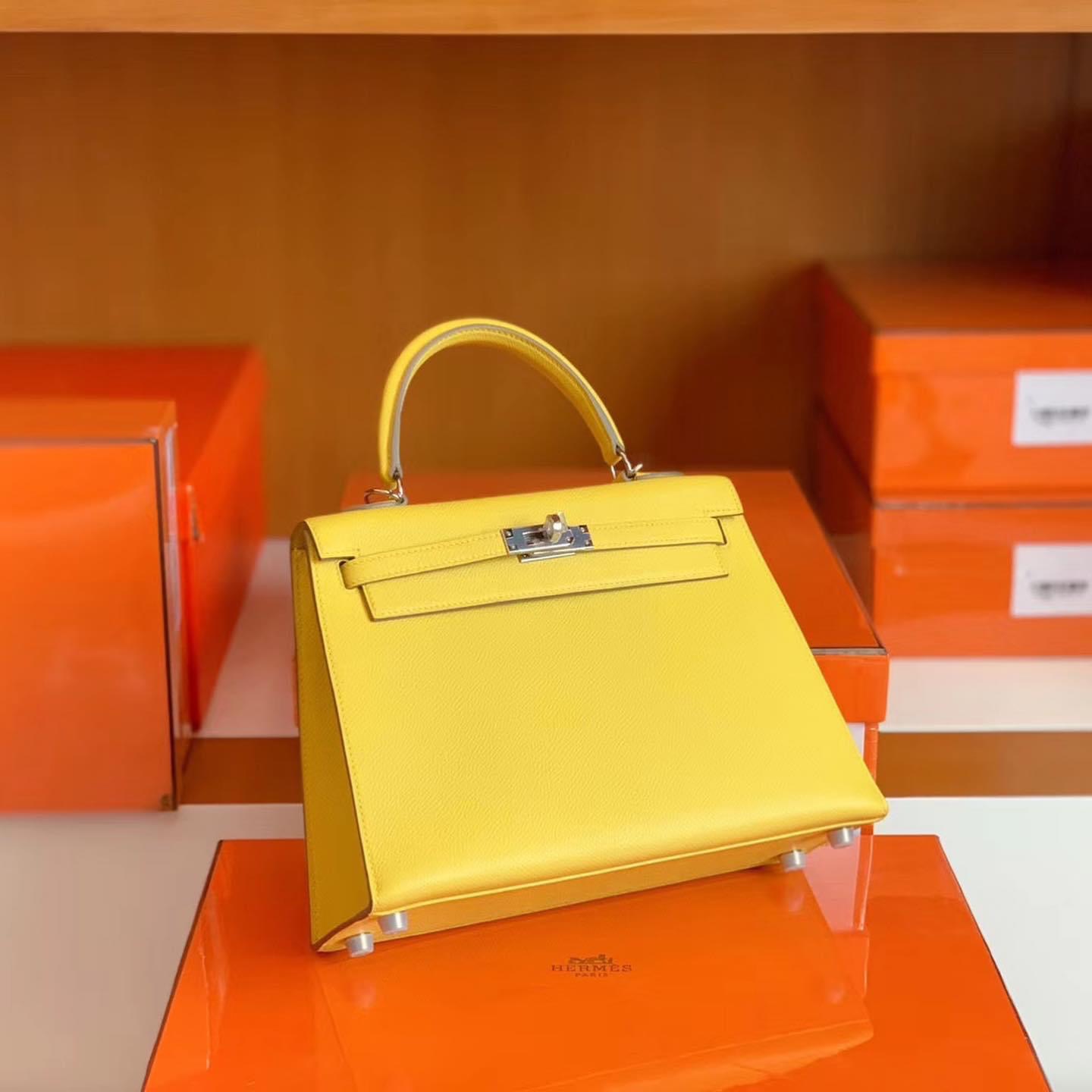 Kuwait HM KL 25cm 9O Jaune Epsom leather