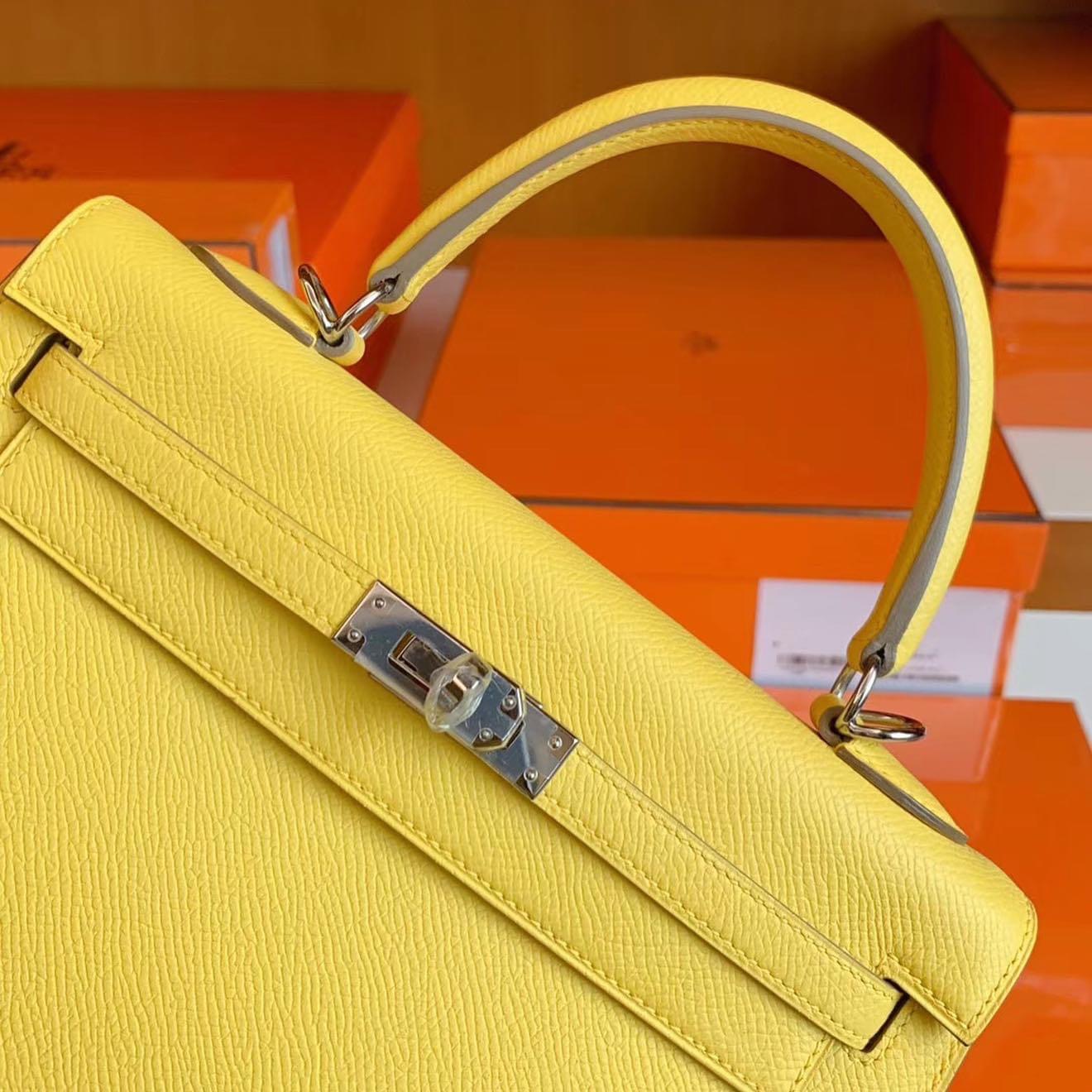 Kuwait HM KL 25cm 9O Jaune Epsom leather