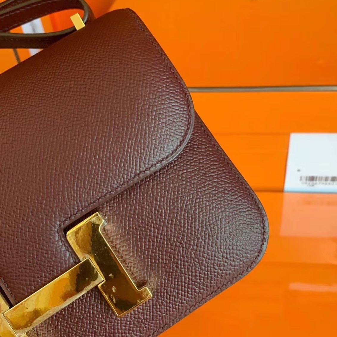 Hong Kong HM Constance 19cm Epsom 55 Rouge H GHW