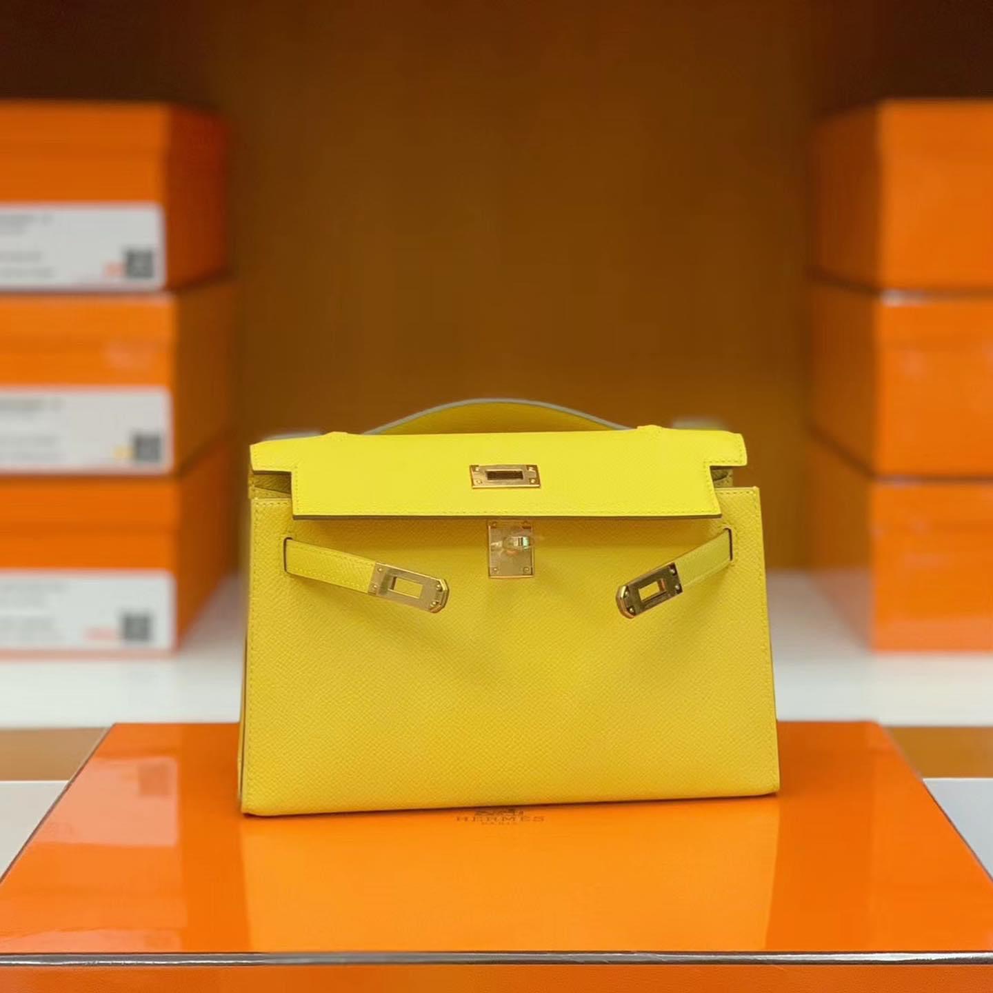Pochette KL Epsom 9O jaune de naples 那不勒斯黄