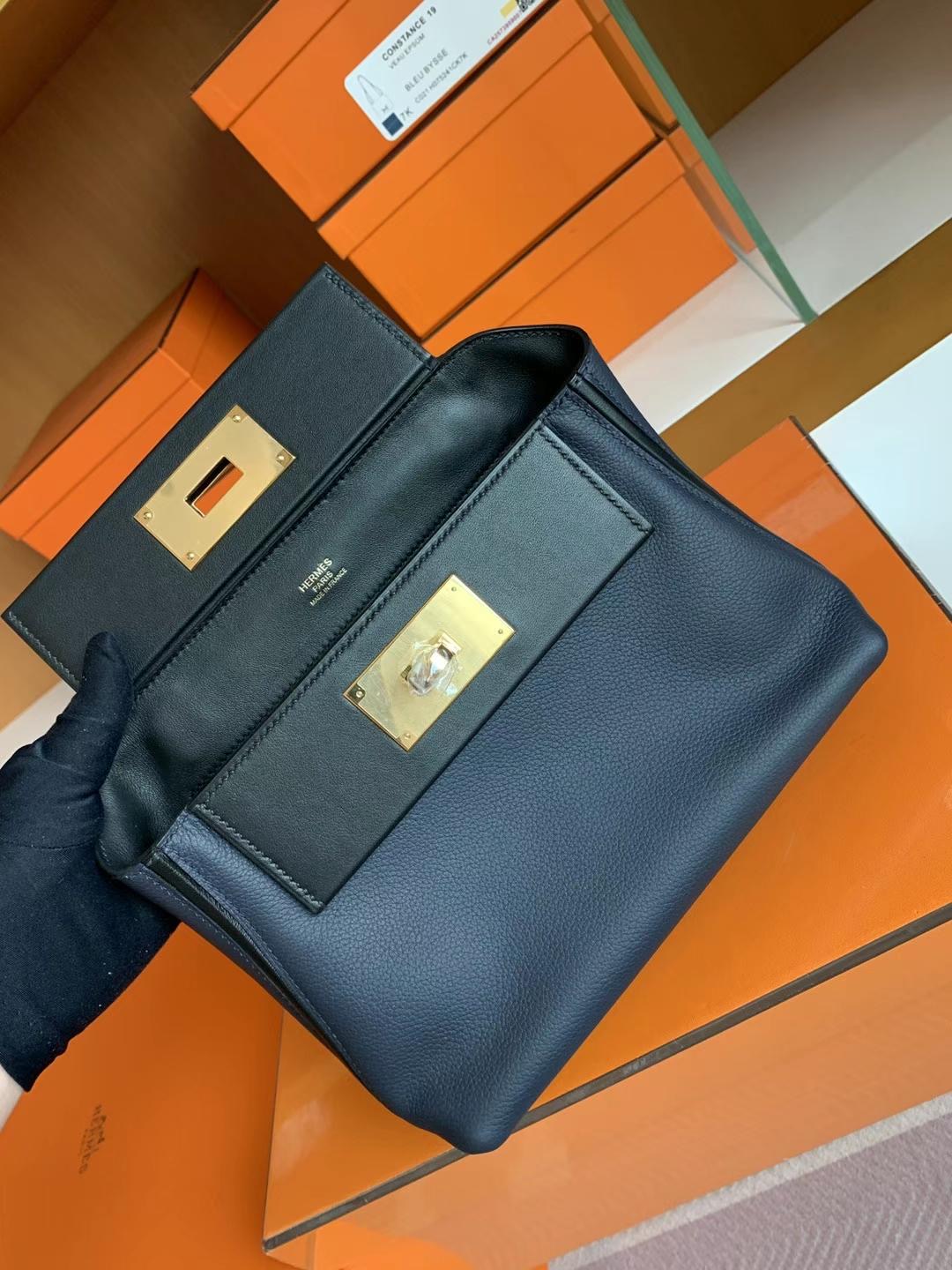 HongKong Luxury HM Mini 24/24 Caban evercolor / Bleu nuit  swift