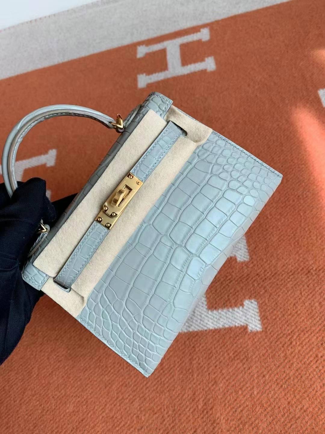 珍珠灰mini kl二代 matte alligator crocodile 🐊 绝美…gris pearl