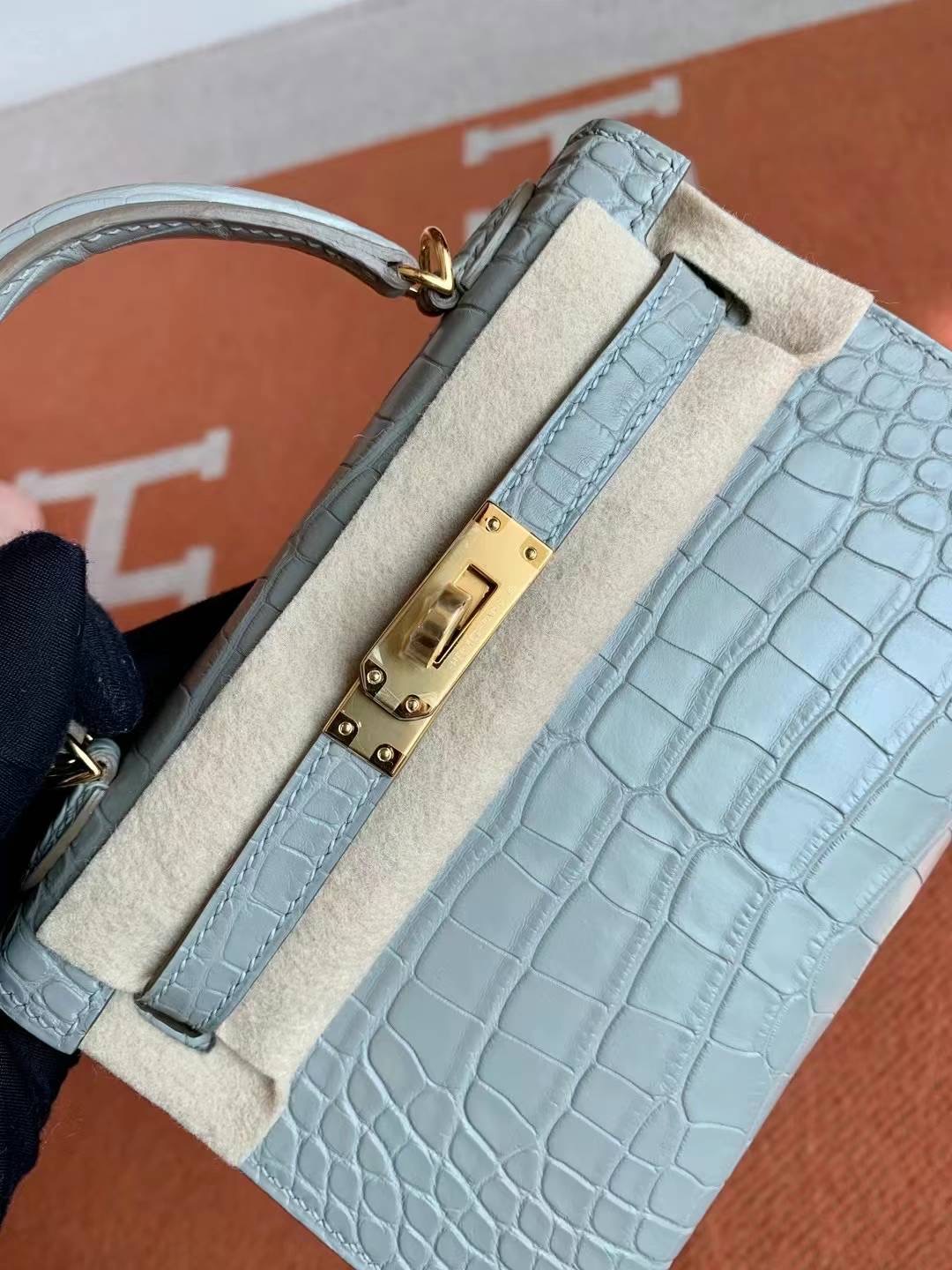 珍珠灰mini kl二代 matte alligator crocodile 🐊 绝美…gris pearl