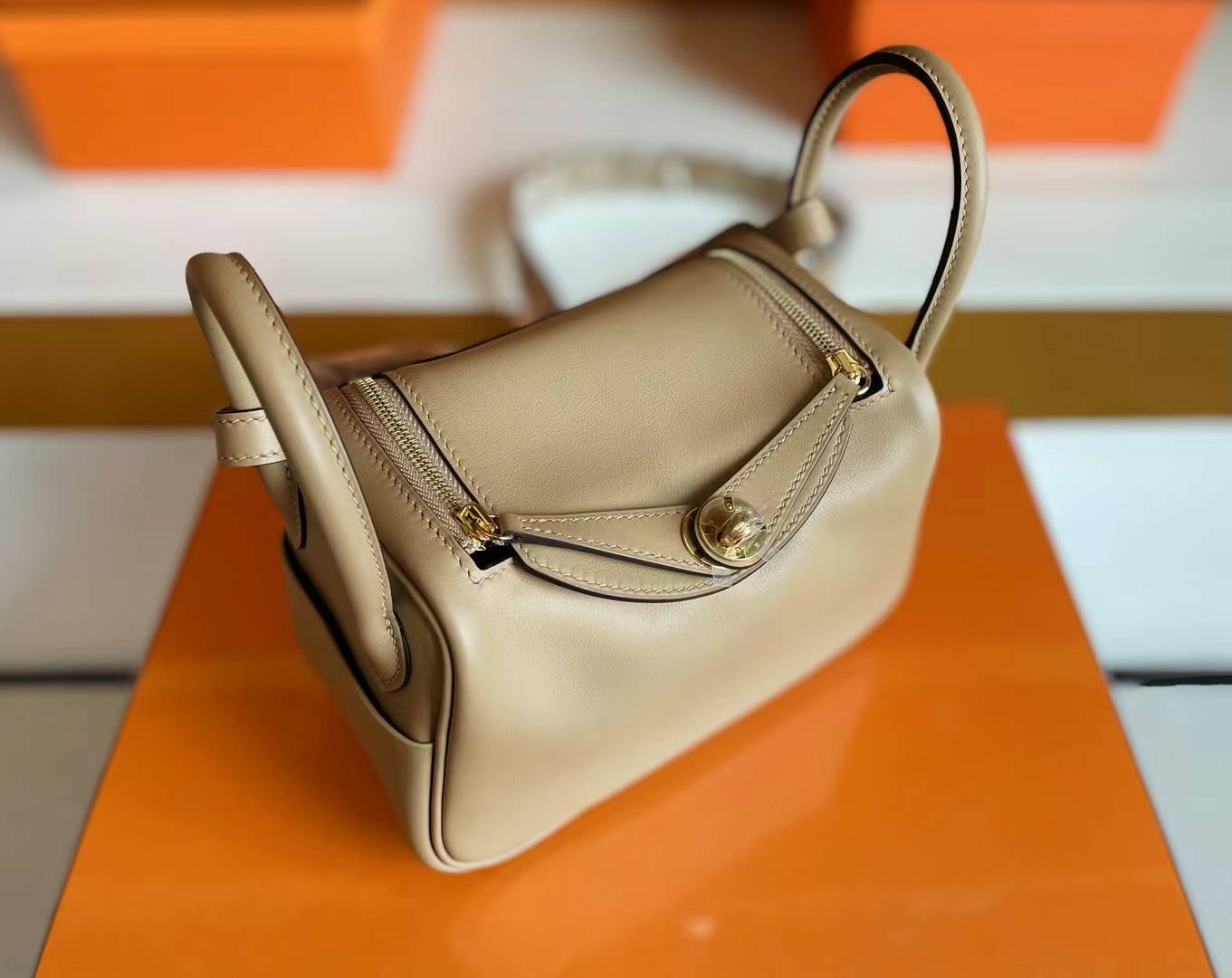 Qatar HM LD mini Swift 0M玛莎拉茶色内拼X9锦葵紫 金扣