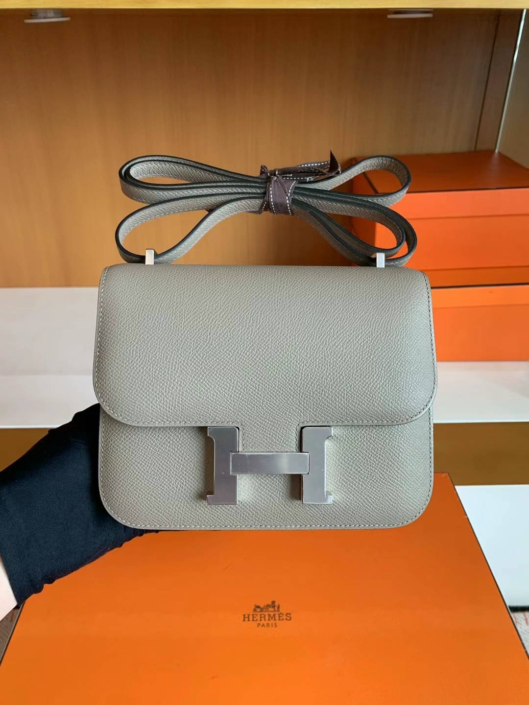 HM constance mini epsom 8F etain