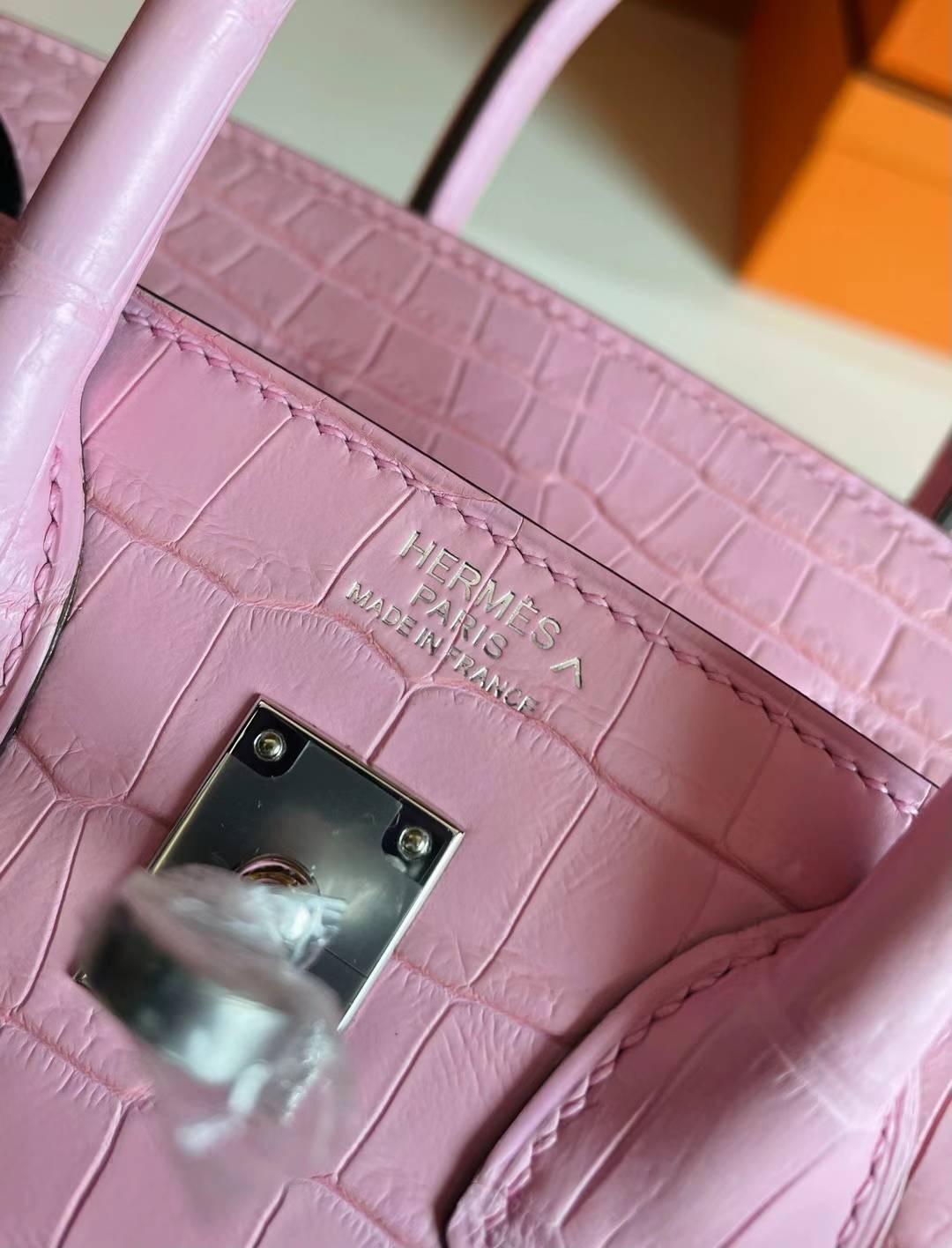 Saudi Arabia Riyadh Hermès BK 25 Matte Alligator Crocodile 5P pink PHW