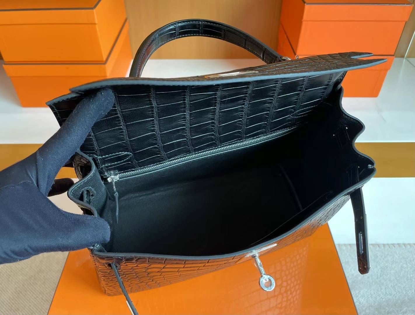 Hermès KL 25cm Matte Alligator crocodile CC89 Nỏi PHW