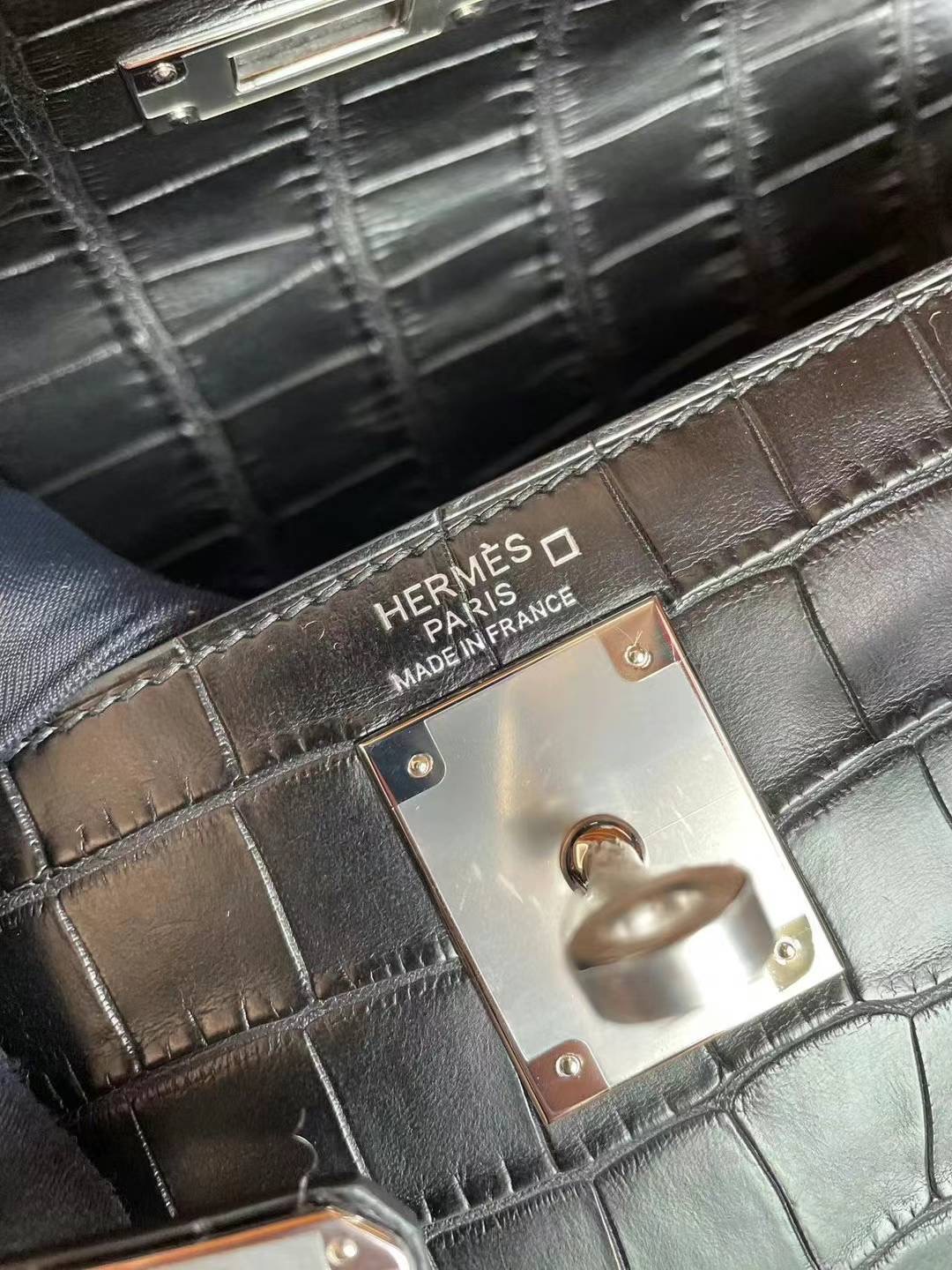 Hermès KL 25cm Matte Alligator crocodile CC89 Nỏi PHW