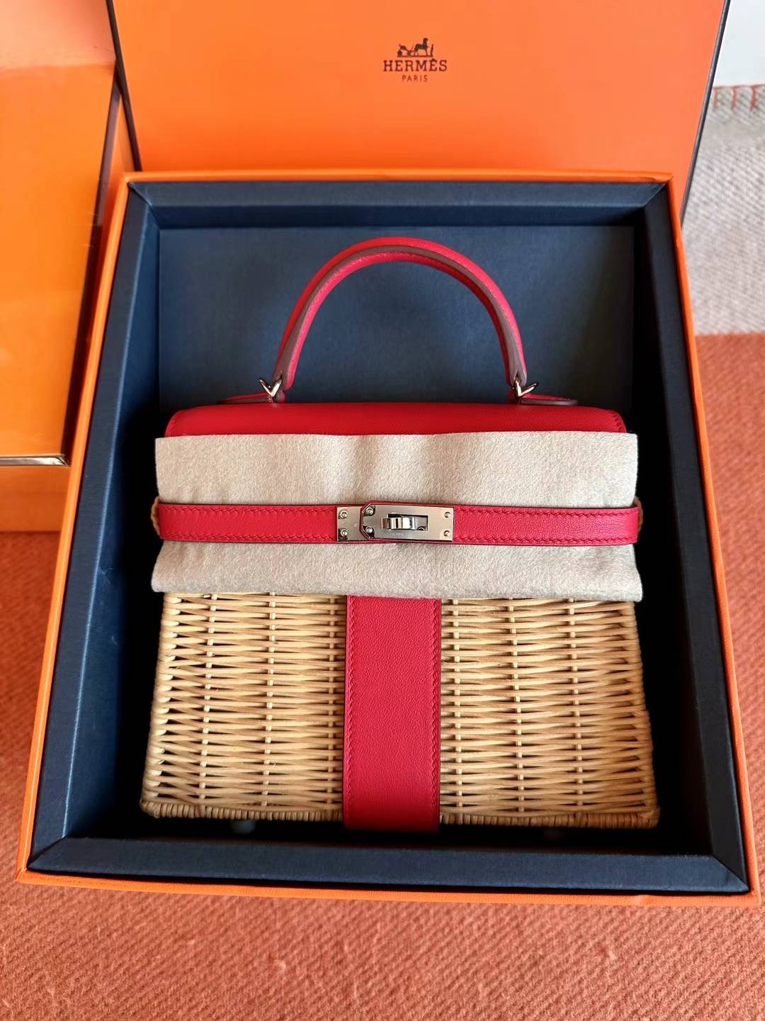 VIP一级品 hm minikl picnic野餐包 ❤️S3 Rose de coeur 心红色（swift皮） mini2代的经典著作