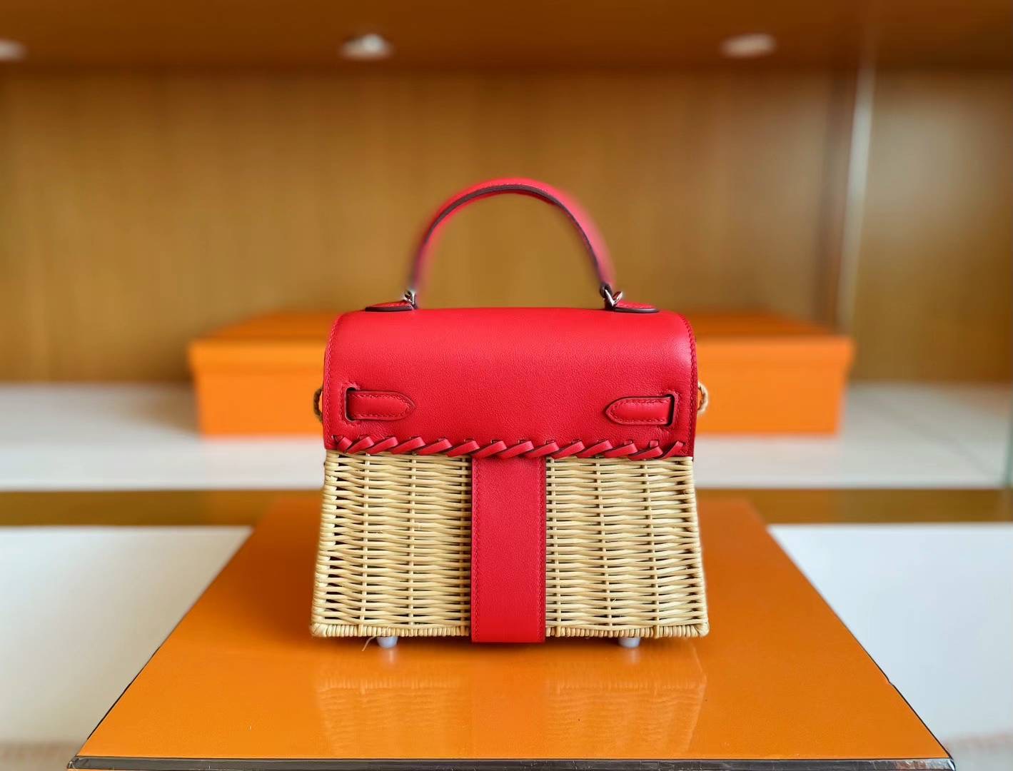 VIP一级品 hm minikl picnic野餐包 ❤️S3 Rose de coeur 心红色（swift皮） mini2代的经典著作