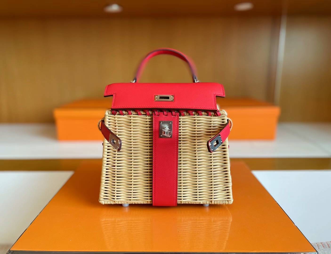 VIP一级品 hm minikl picnic野餐包 ❤️S3 Rose de coeur 心红色（swift皮） mini2代的经典著作
