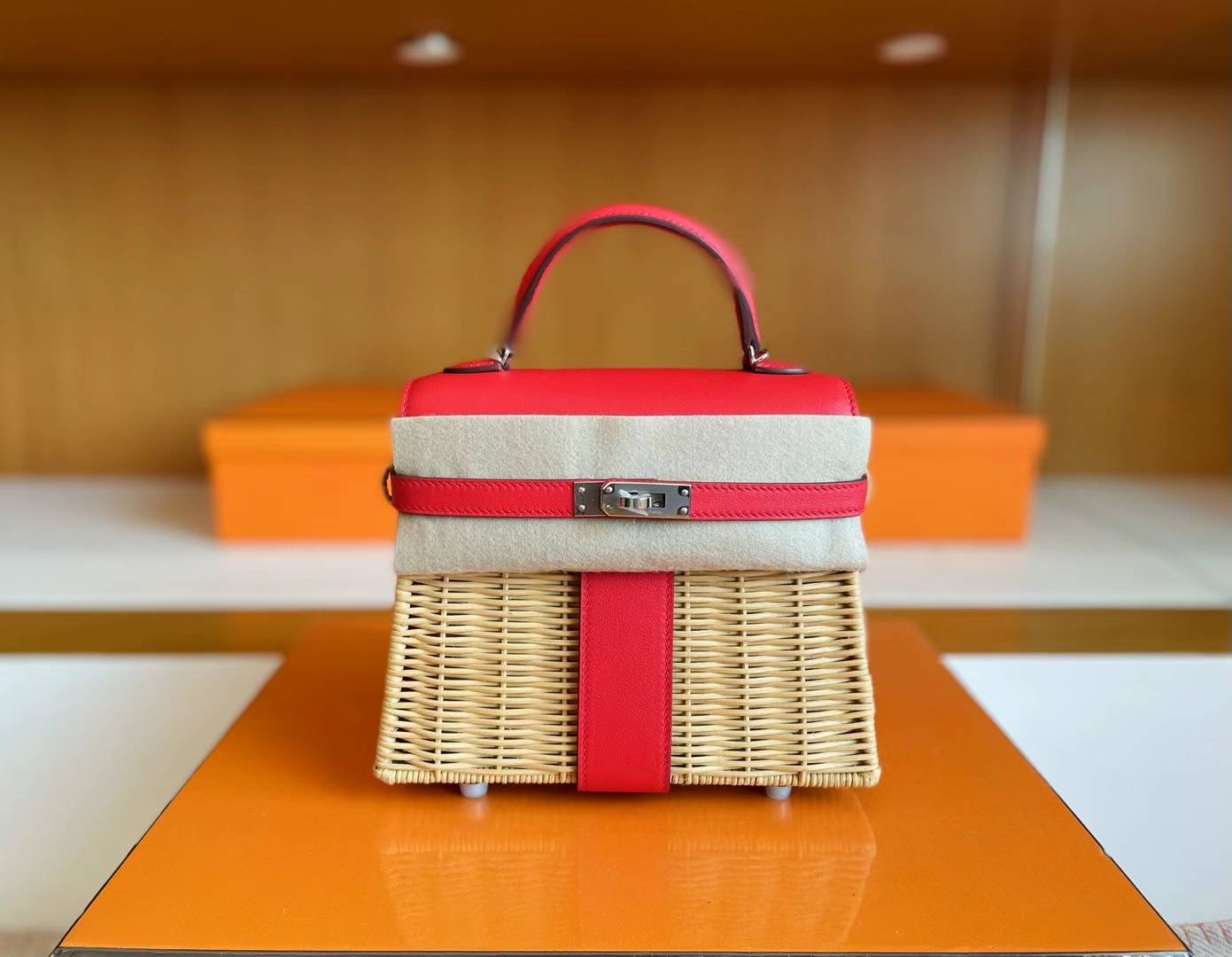 VIP一级品 hm minikl picnic野餐包 ❤️S3 Rose de coeur 心红色（swift皮） mini2代的经典著作