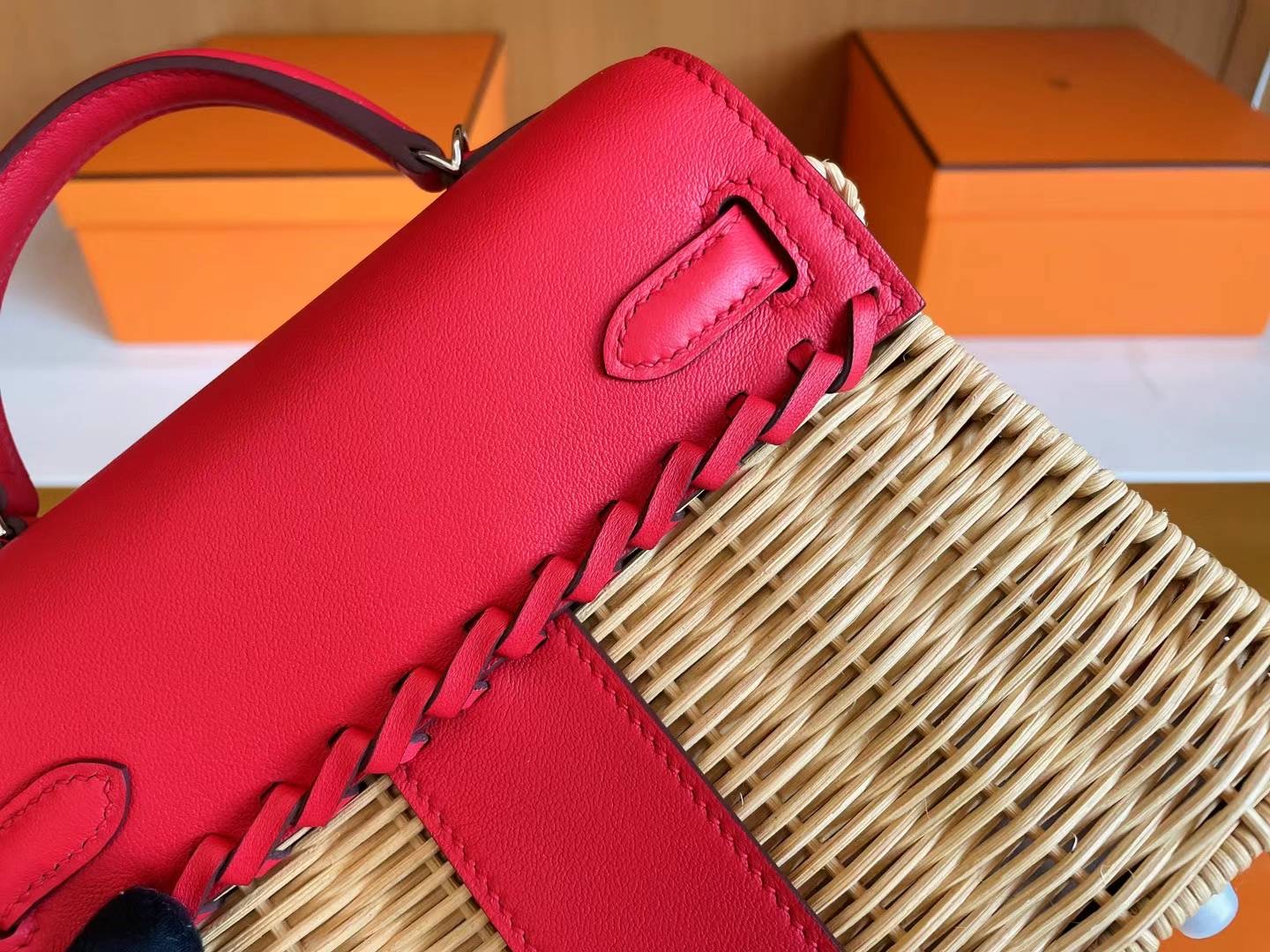 VIP一级品 hm minikl picnic野餐包 ❤️S3 Rose de coeur 心红色（swift皮） mini2代的经典著作