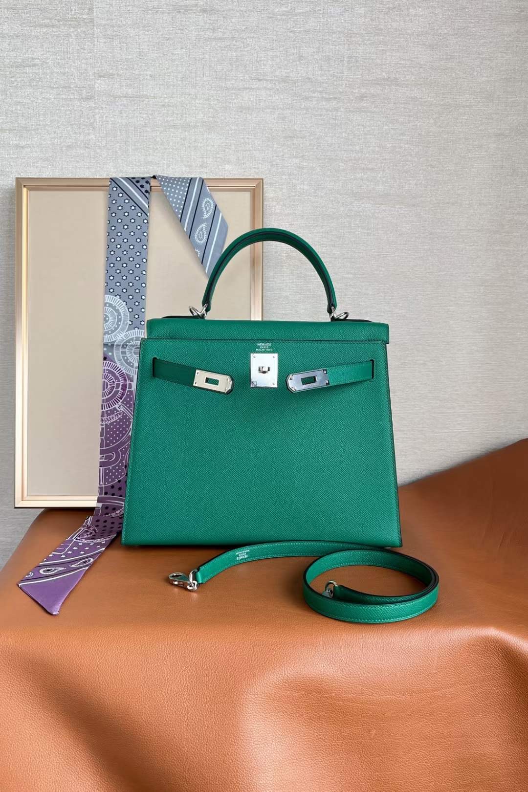 HM KL 28cm Epsom U4 Vert Vertigo 丝绒绿
