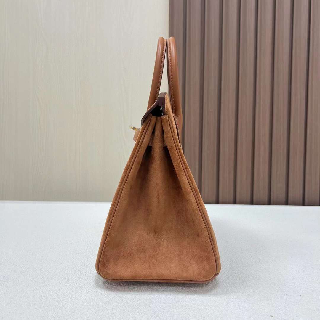 BK 25cm Grizzly Swift拼Suede 37金棕色 银扣 全手工蜡线缝 Ghw 定制✈️
