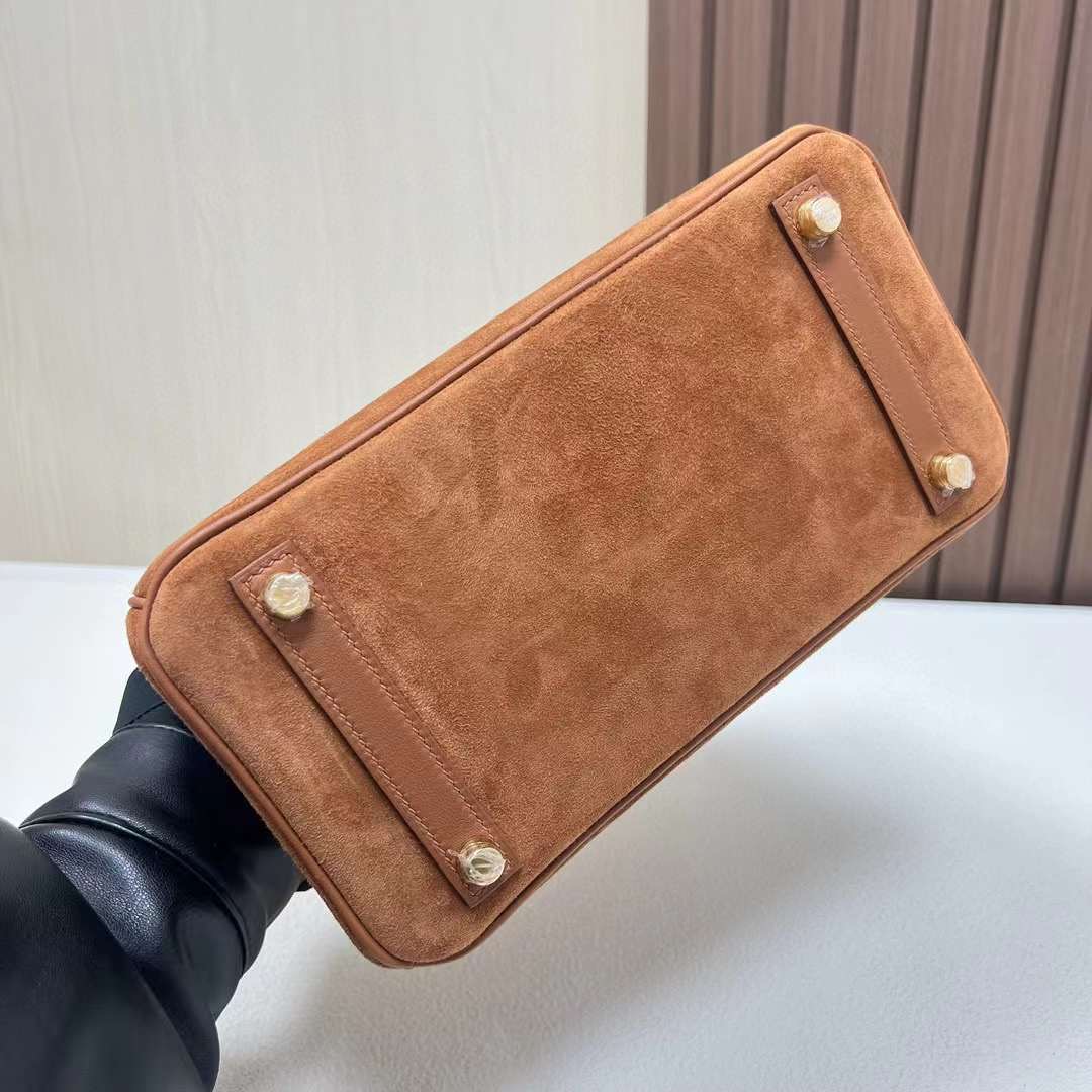 BK 25cm Grizzly Swift拼Suede 37金棕色 银扣 全手工蜡线缝 Ghw 定制✈️