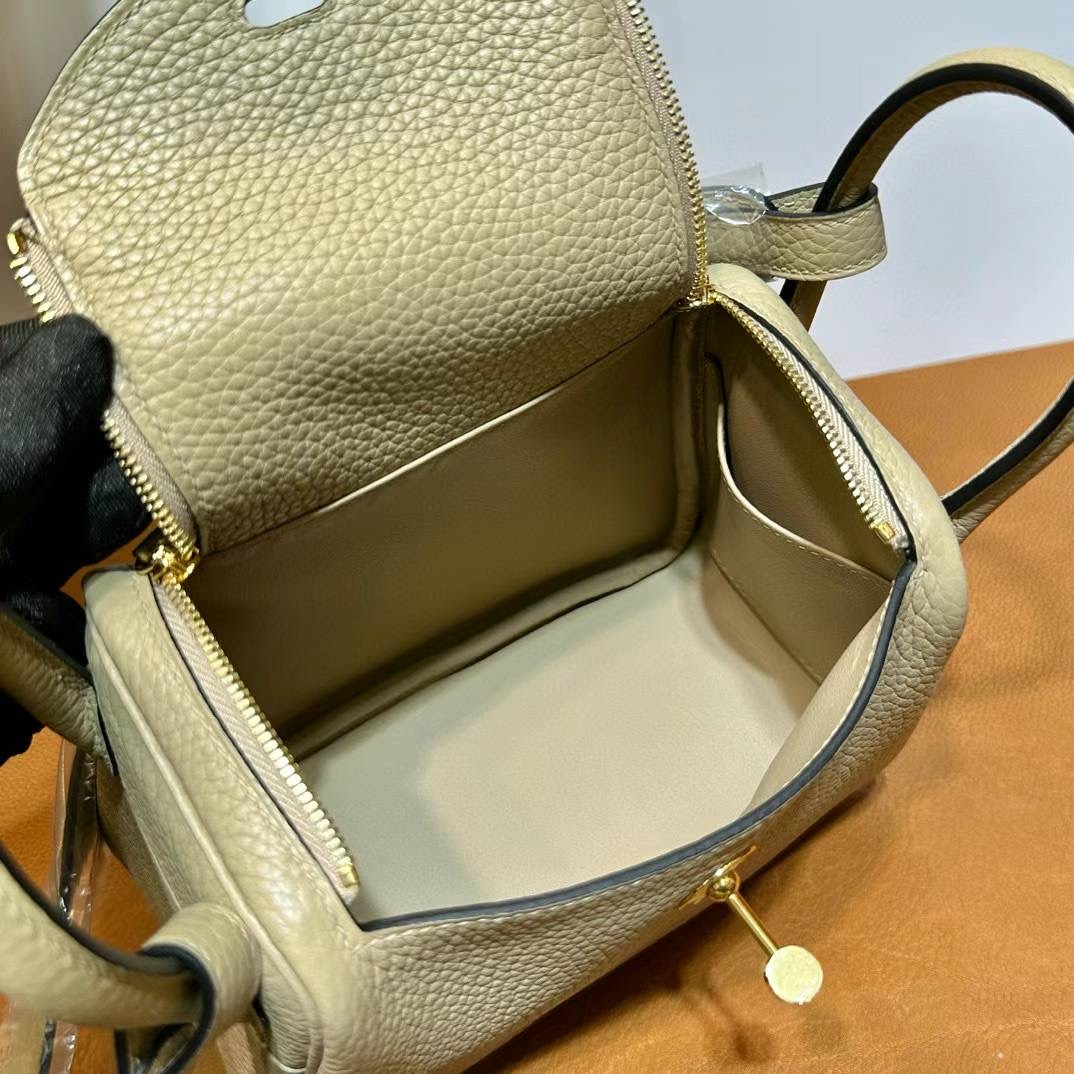 Mini LD 19cm Clemence S2风衣灰 金扣  一级工艺 全手工蜡线缝 Ghw