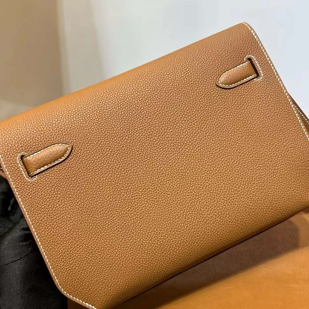 KL Depeches 25cm Togo 原厂进口德国小牛皮 Ck37金棕色 金扣 一级工艺 全手工蜡线缝 Ghw