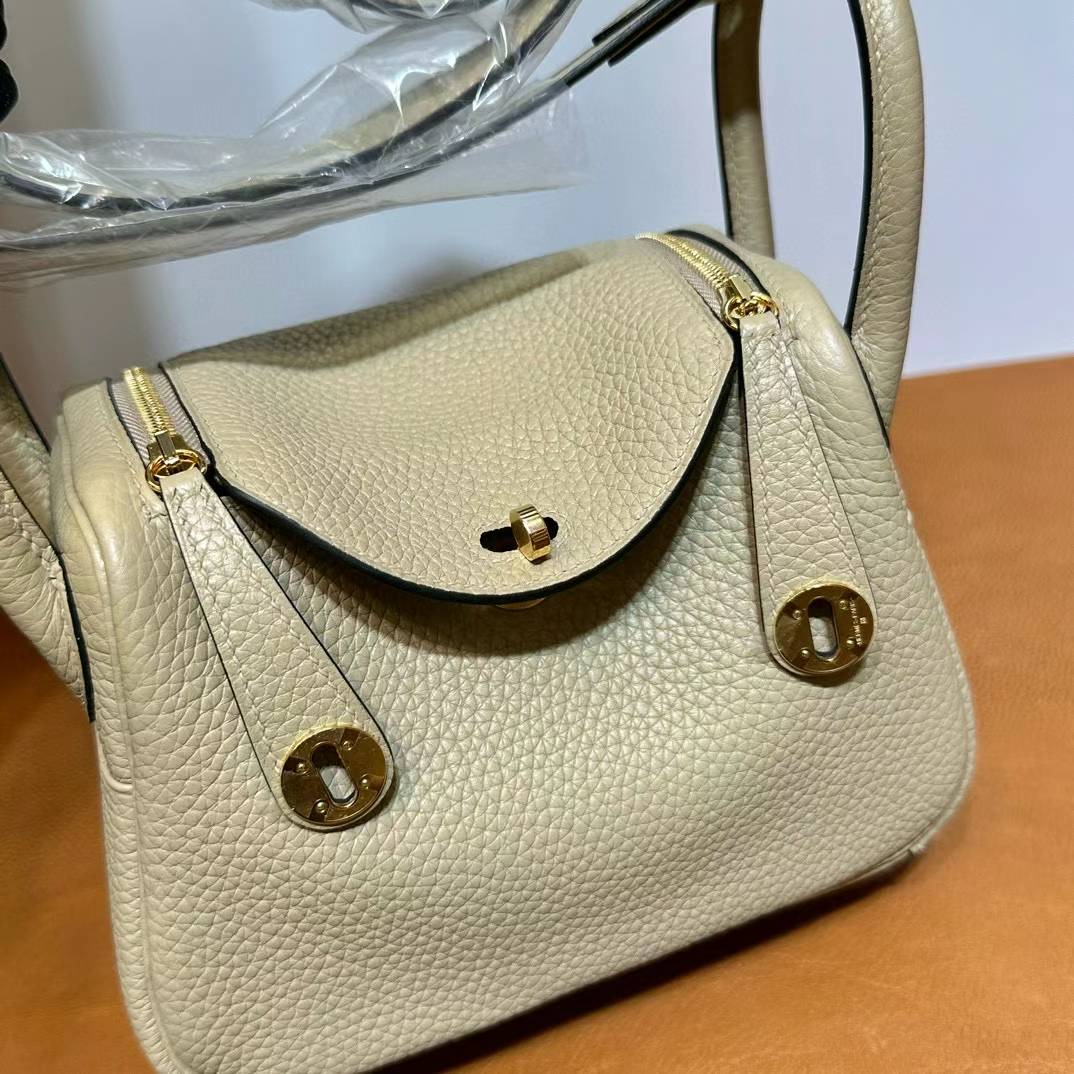 Mini LD 19cm Clemence S2风衣灰 金扣  一级工艺 全手工蜡线缝 Ghw