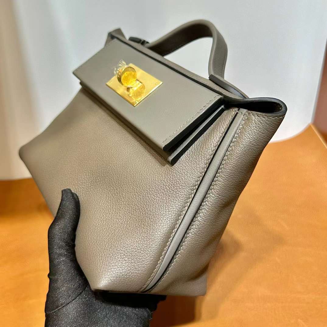 Mini 2424 Evercolor/Swift 8F etain 锡器灰 金扣 一级工艺 全手工蜡线缝 Ghw