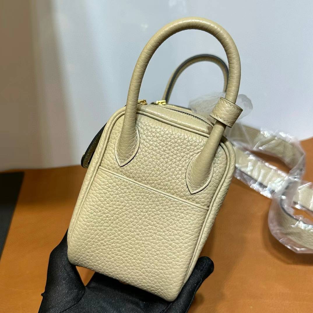 Mini LD 19cm Clemence S2风衣灰 金扣  一级工艺 全手工蜡线缝 Ghw