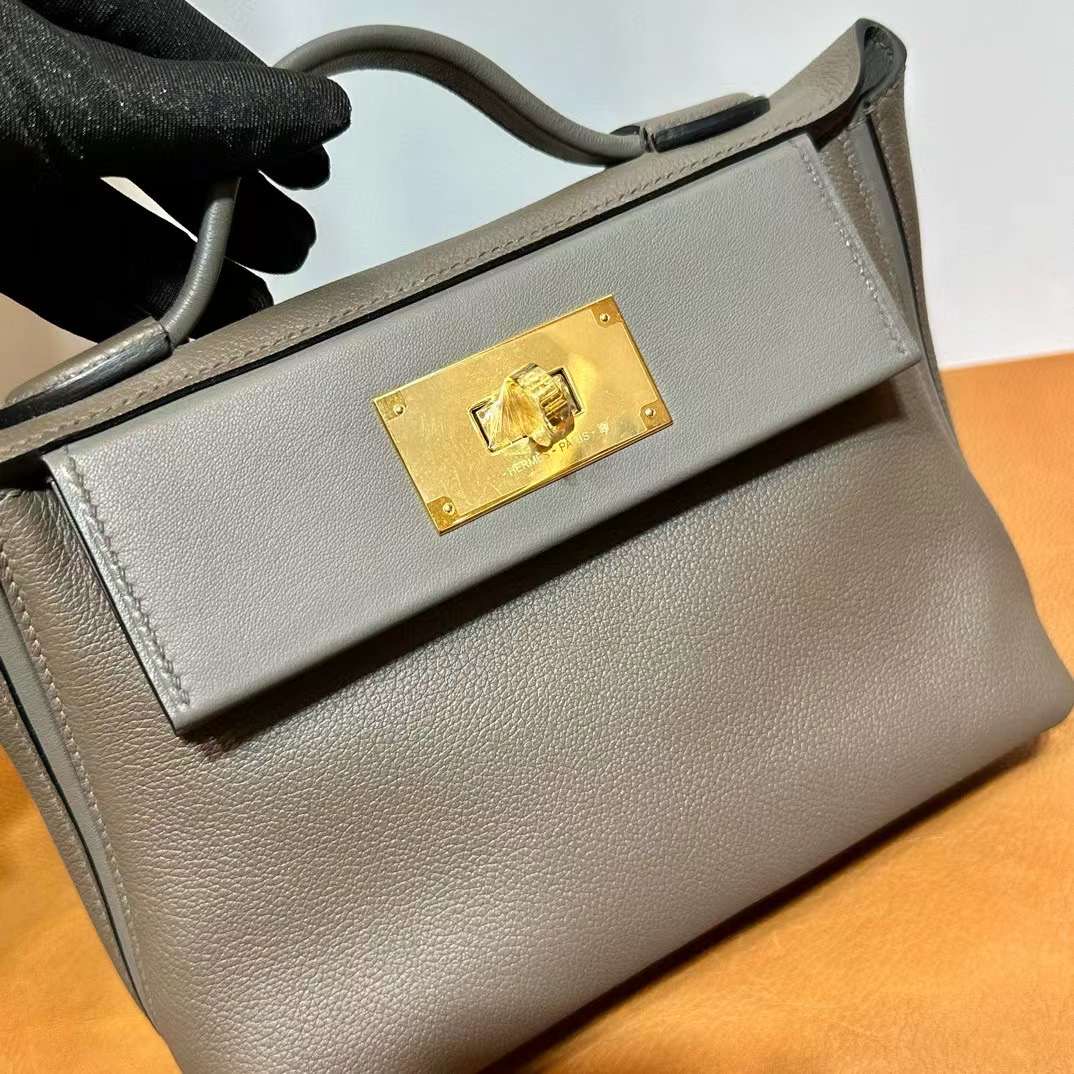 Mini 2424 Evercolor/Swift 8F etain 锡器灰 金扣 一级工艺 全手工蜡线缝 Ghw