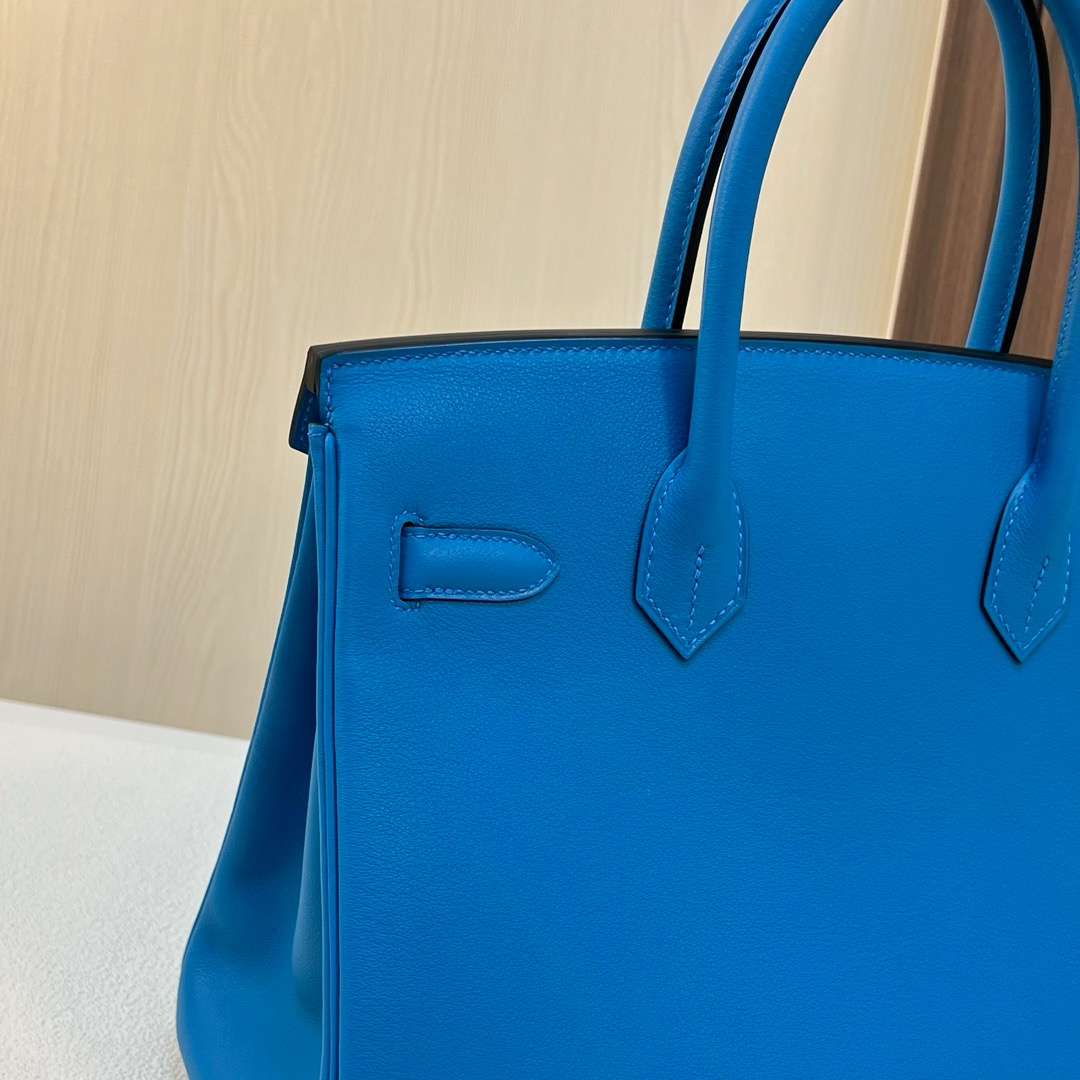 BK 30cm Swift 0F Bleu Frida 弗里达蓝 银扣 全手工蜡线缝 Phw