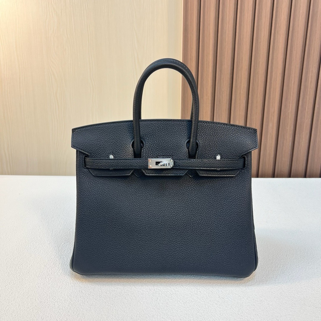 HM BK 25cm Togo皮 原厂进口小牛皮 CK89 Noir 黑色 银扣 全手工蜡线缝 Phw