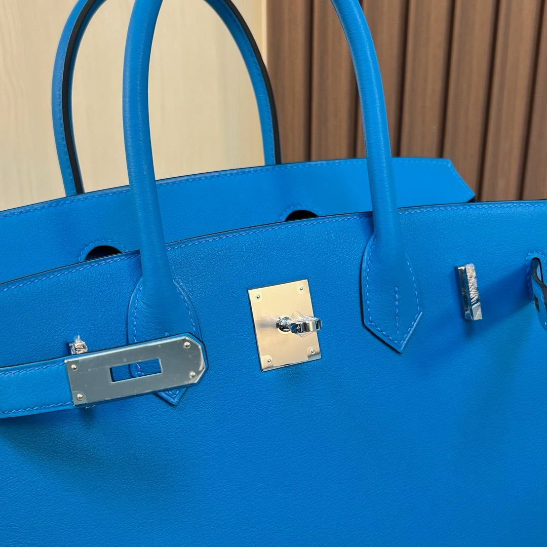 BK 30cm Swift 0F Bleu Frida 弗里达蓝 银扣 全手工蜡线缝 Phw