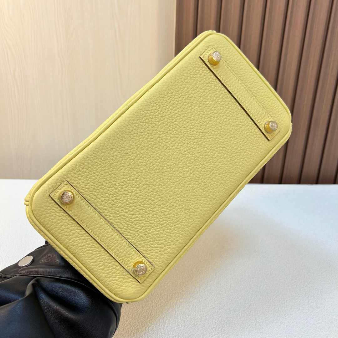BK 25cm Togo 皮 原厂小牛皮 1Z jaune poussin 小鸡黄 金扣 全手工蜡线缝 Ghw