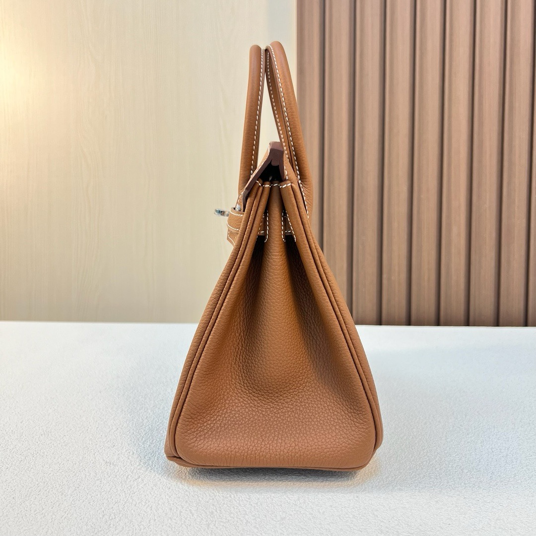 现 BK 25cm Togo皮 原厂小牛皮 CK37金棕色 银扣 全手工蜡线缝 Phw