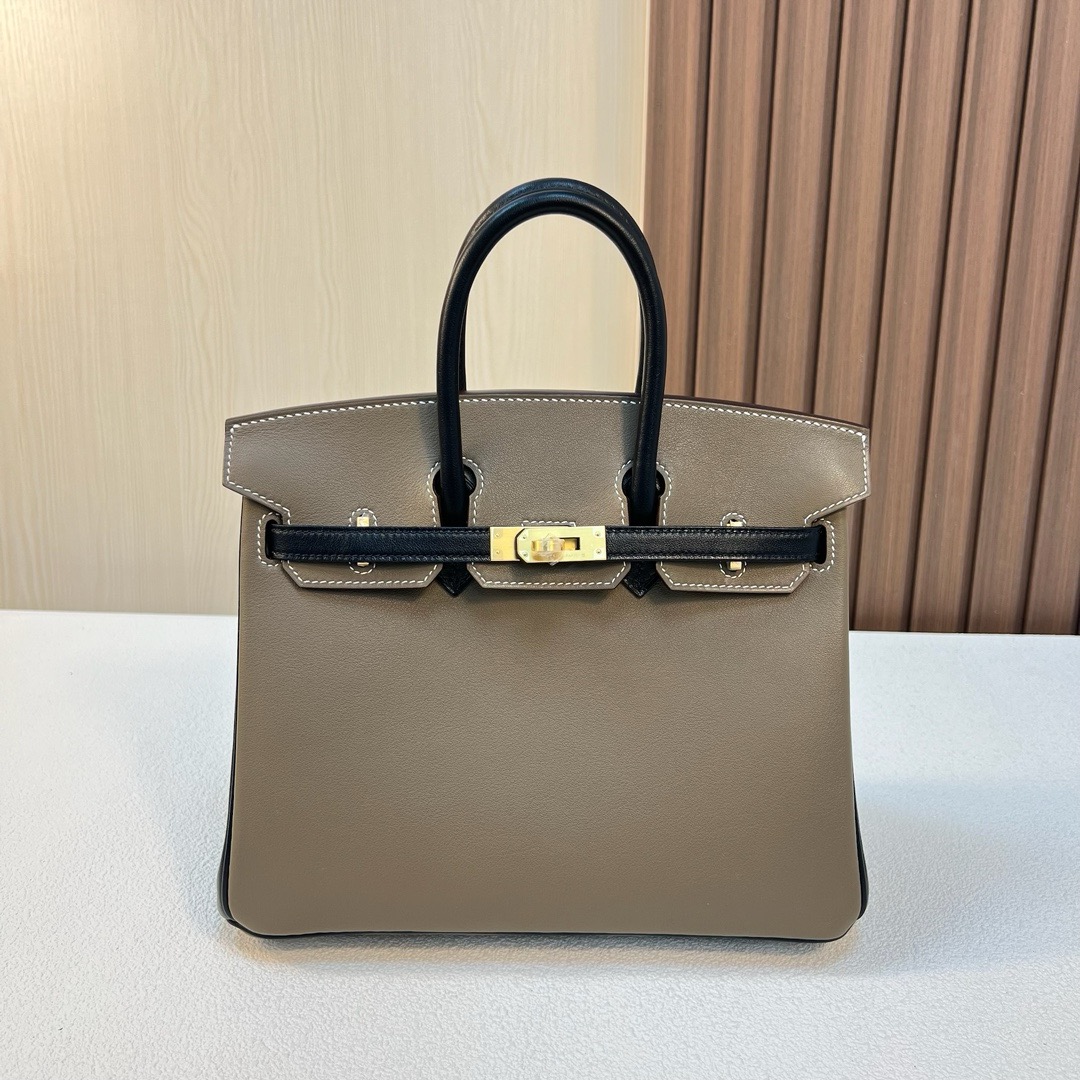 HM BK 25cm Swift 18大象灰 etoupe /89黑色 noir 拉丝金扣 全手工蜡线缝 BGhw